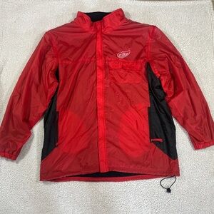 VTG NHL Detroit Red Wings Jacket Mens Large Logo Athletic Nylon Windbreaker Rain